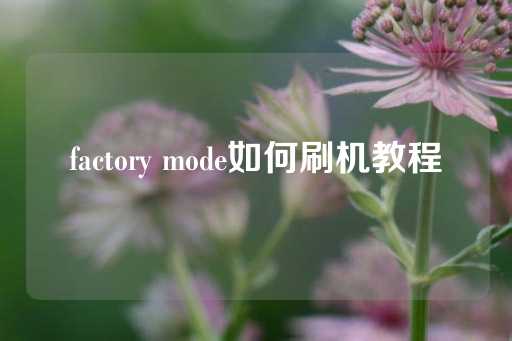 factory mode如何刷机教程